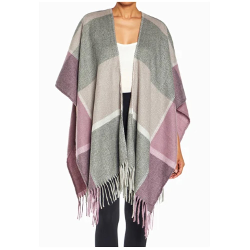 NWT Pink Mauve Tan Gray Blanket Wrap